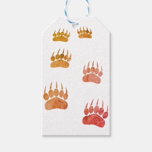 Watercolor Bear Paw Prints Gift Tags