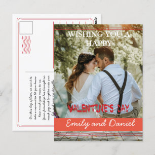 Watercolor Bear Photo Valentine's Day personalized Postcard
