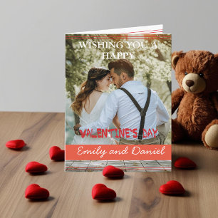 Watercolor Bear Valentine's Day custom photo Note Card