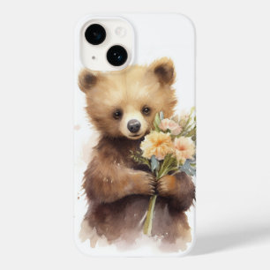 Watercolor Bear with a Bouquet Case-Mate iPhone 14 Case