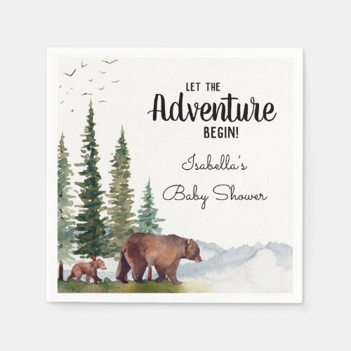 Watercolor Bear Woodland Baby Shower 