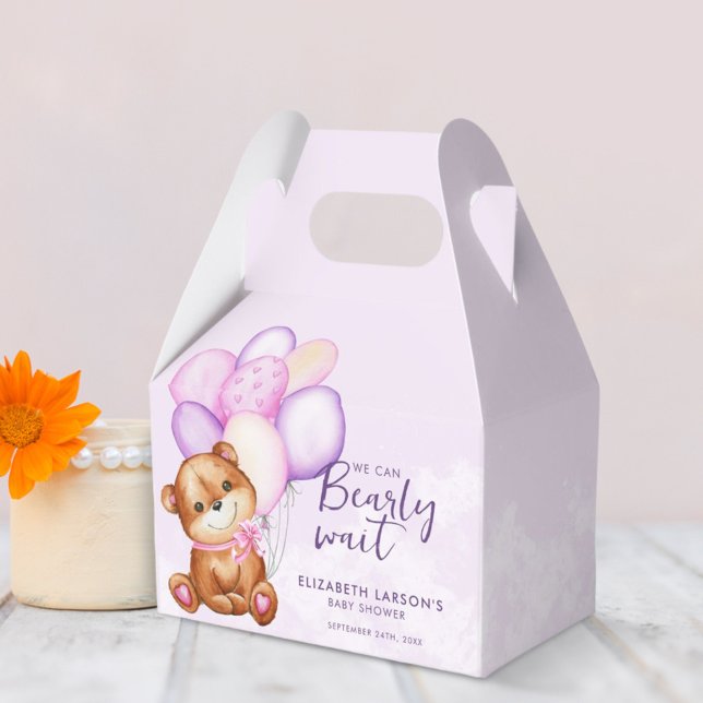Watercolor Bearly Wait Baby Shower Favor Boxes (Creator Uploaded)