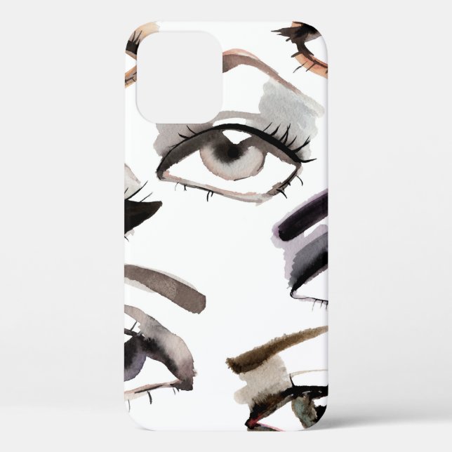 Watercolor beautiful eyes pattern Case-Mate iPhone case (Back)