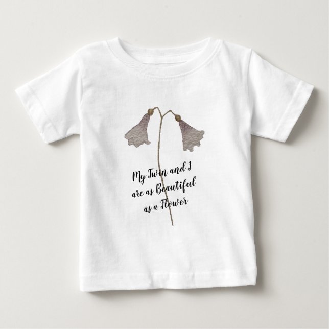 Watercolor Beautiful Twin Flower Baby T-Shirt (Front)