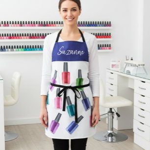Watercolor Beauty Nail Polish Salon Personalized A Apron