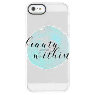 Watercolor Beauty Quote Permafrost iPhone SE/5/5s Case
