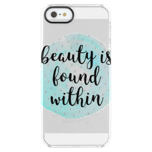 Watercolor Beauty Quote Clear iPhone SE/5/5s Case