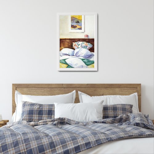 Watercolor Bedroom Interior Framed Art