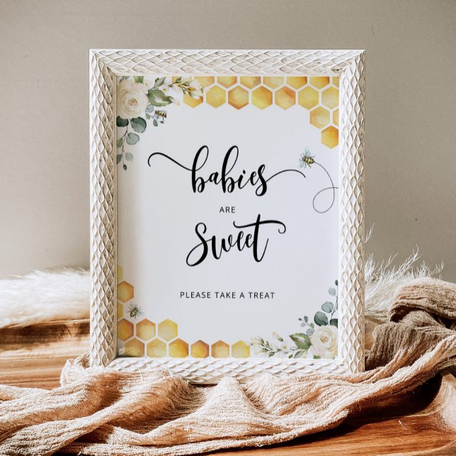 Watercolor bee Babies are sweet Poster (Creator Uploaded)