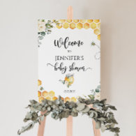 Watercolor bee baby shower welcome foam board