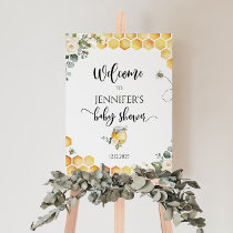 Watercolor bee baby shower welcome foam board