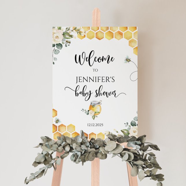 Watercolor bee baby shower welcome foam board (Creator Uploaded)
