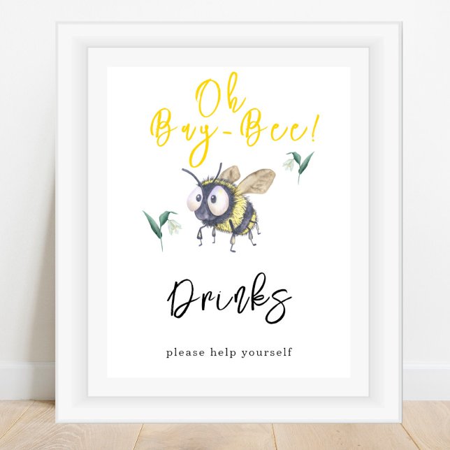Watercolor bee - Drinks Poster (Creator Uploaded)