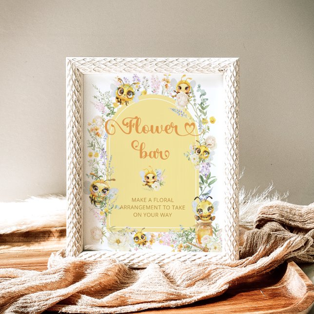 Watercolor Bee Flower Bar Poster (Creator Uploaded)