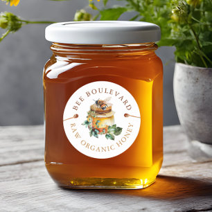 Watercolor Bee Honey Jar Label
