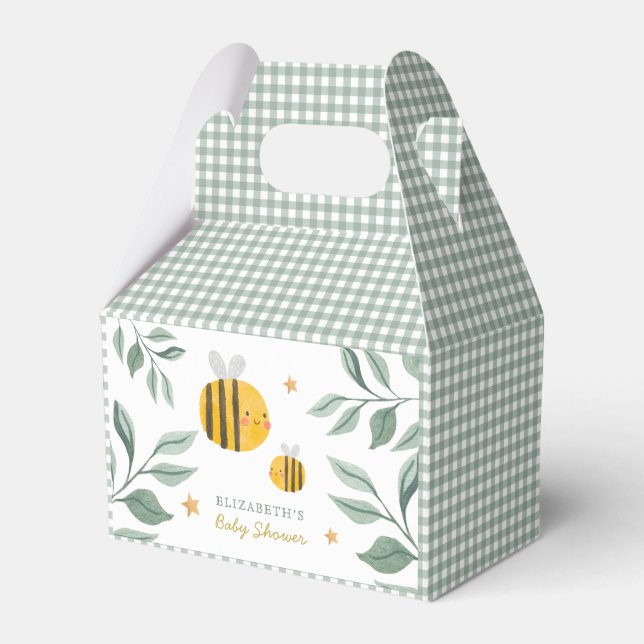Watercolor Bee Honey Sweet  Baby Shower Favor Boxes (Front Side)