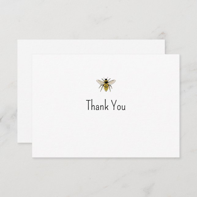 Watercolor Bee Note Card (Front/Back)