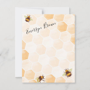 Watercolor Bee Note Card