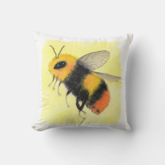 Watercolor Bee Outdoor Pillow