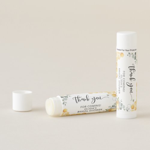 Watercolor bee thank you for coming favor lip balm