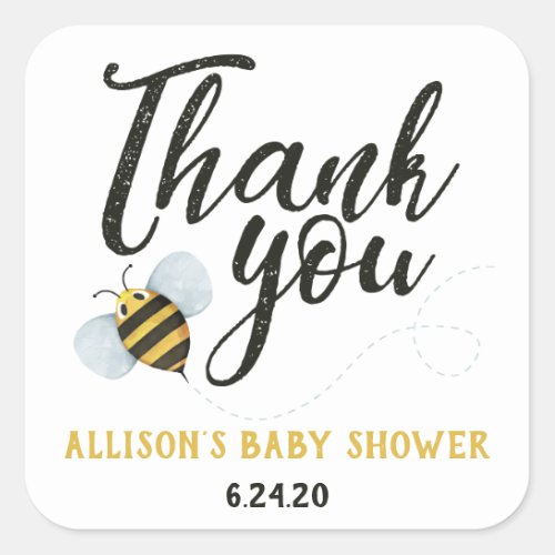 Watercolor Bee Thank You Stickers