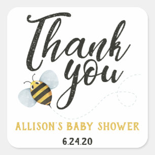 Watercolor Bee Thank You Stickers