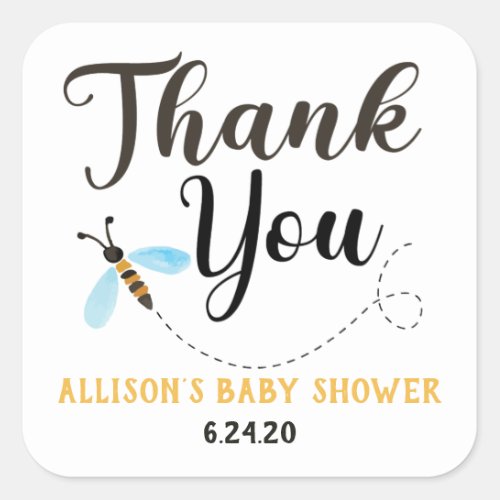 Watercolor Bee Thank You Stickers