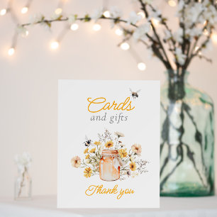 Watercolor Bee Theme Baby Shower Cards & Gifts Foam Board