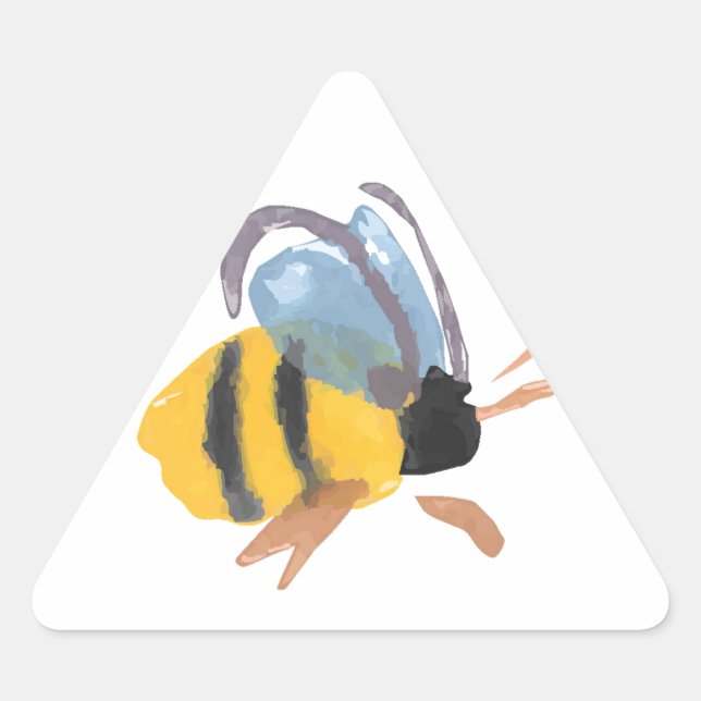Watercolor Bee Triangle Sticker (Front)