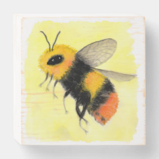 Watercolor Bee Wooden Box Sign
