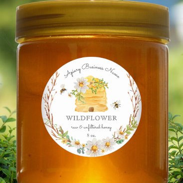 Watercolor Beehive Honey Custom Product Label