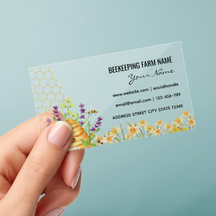 Watercolor BeeKeeper Honey Apairist Clear Business Cards