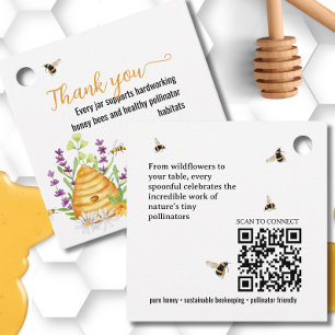 Watercolor BeeKeeper Honey Apairist Thank you Favor Tags