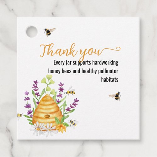 Watercolor BeeKeeper Honey Apairist Thank you Favor Tags