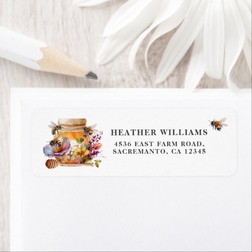 Watercolor Beekeeper Honeycomb Label