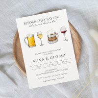 Watercolor Beer Wine Brewery Couples Shower