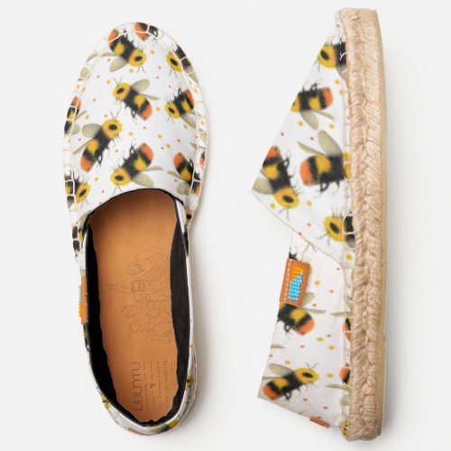 Watercolor Bees And Polka Dots Espadrilles