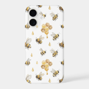 Watercolor Bees & Honeycomb Pattern Case-Mate iPhone 17 Case