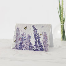 Watercolor bees in lavender