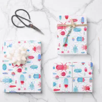 Watercolor Beetle Wrapping Paper Sheets