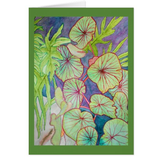 Watercolor Begonia and Philodendron Cards (Front)