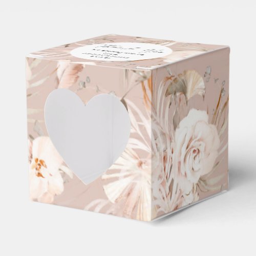 Watercolor beige floral personalized botanical  fa favor boxes