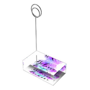 Watercolor Believe in Your Dreams Quote Place Card Holder