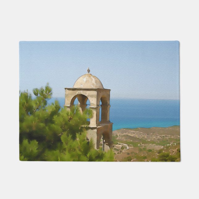 Watercolor bell tower doormat (Front)
