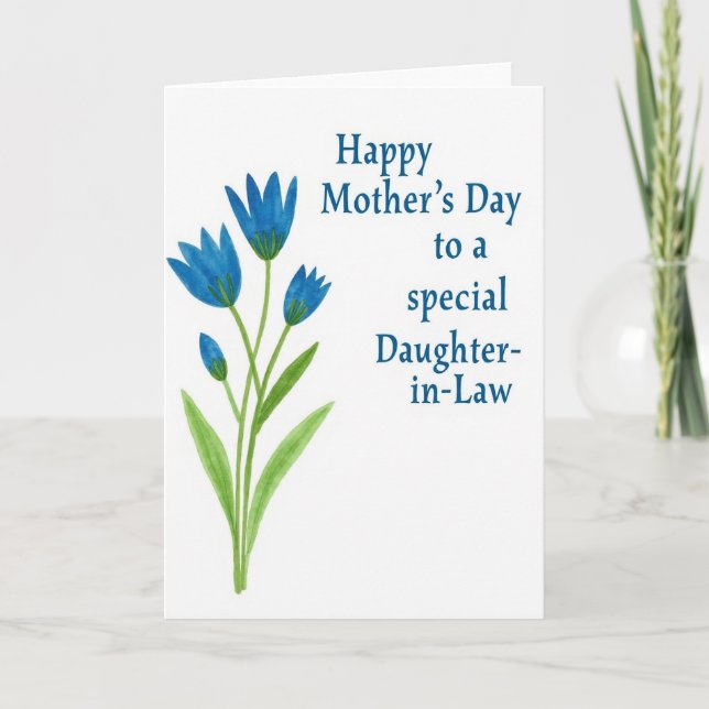 Watercolor Bellflower Mothers Card (Front)