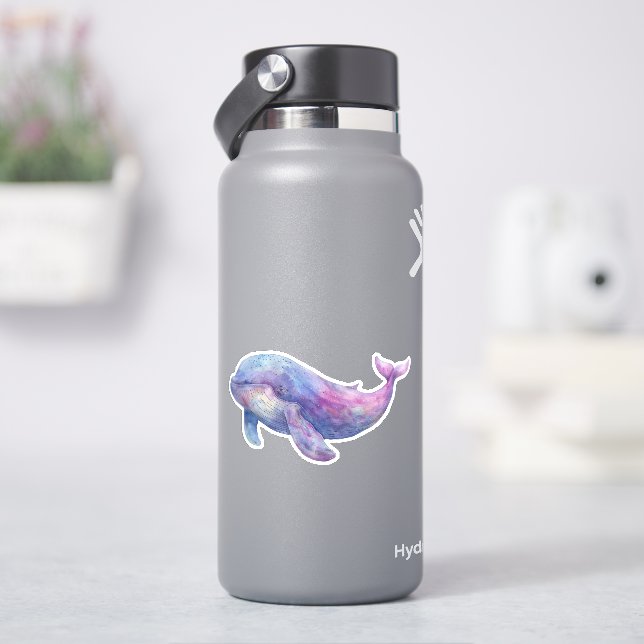 Watercolor Beluga Whale Sticker (HydroFlask)