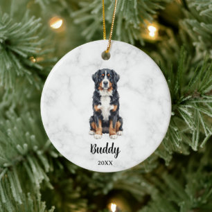 Watercolor Bernese Mountain Dog Name Pet Memorial Ceramic Ornament