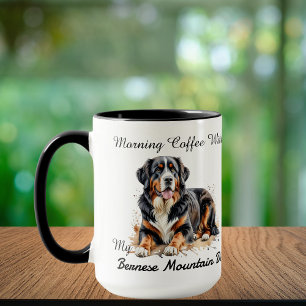 Watercolor Bernese Mountain Dog personalize Mug