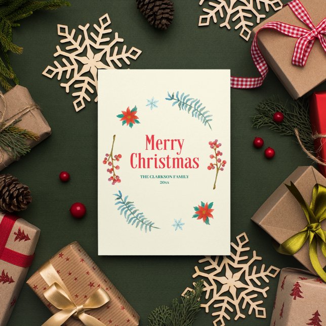 Watercolor Berries and Greenery Wreath Holiday  (Creator Uploaded)