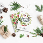 Watercolor Berries and Greenery Wreath Holiday